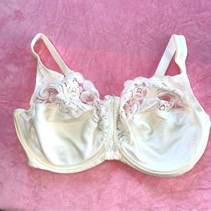 Vanity Fair Vintage Cotton Demi Underwire Bra Lace Used Good Condition 36DDD
